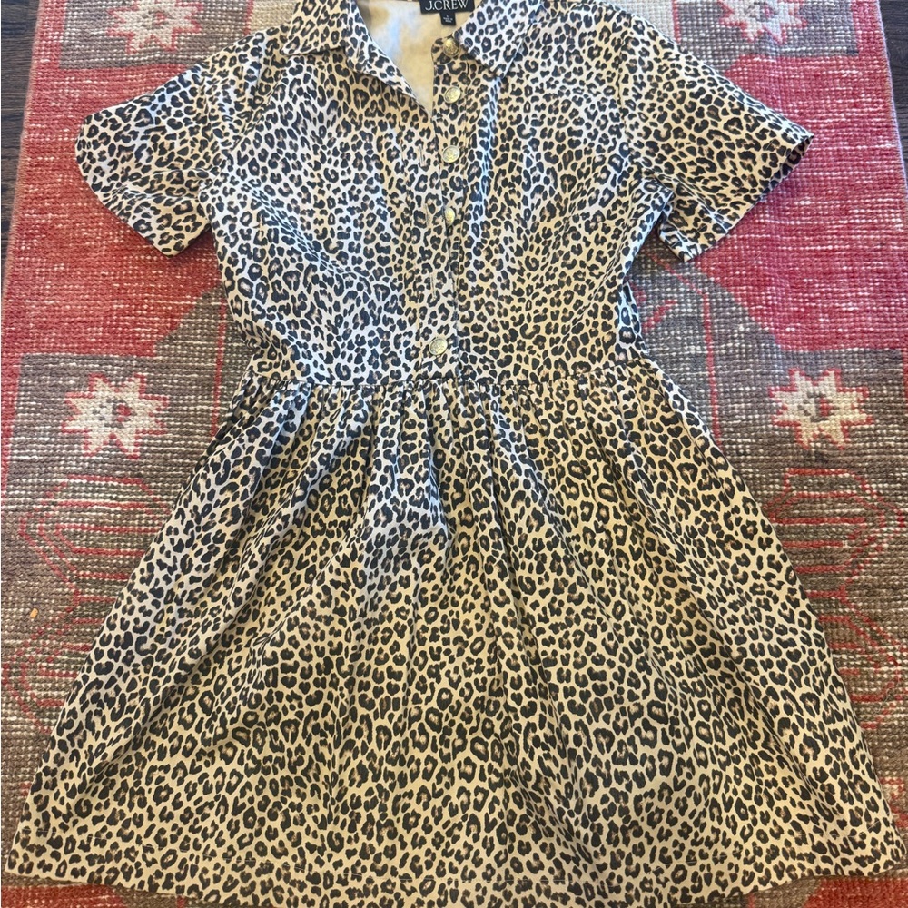 J. Crew Leopard Print Shirt Dress